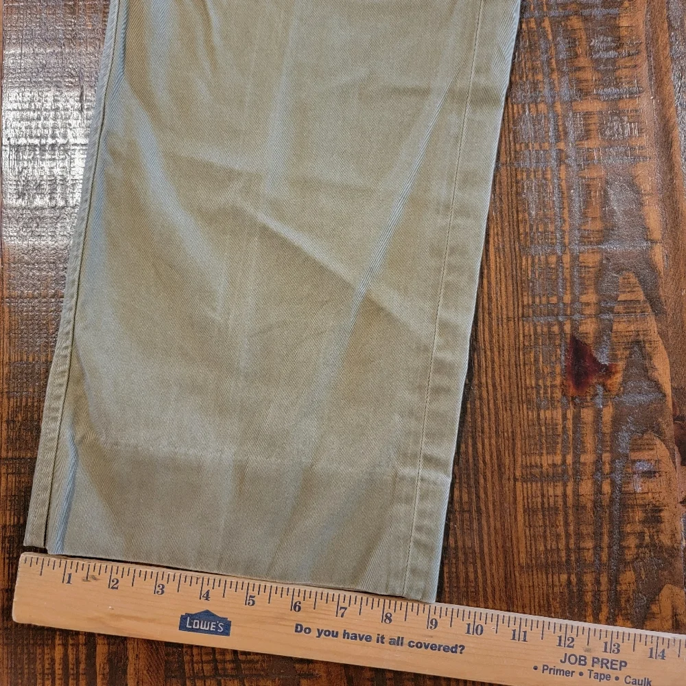 Vintage Faconnable Mens 36×32 Chino Pants 85% Cotton 15% Wool Flat Front‎ Olive